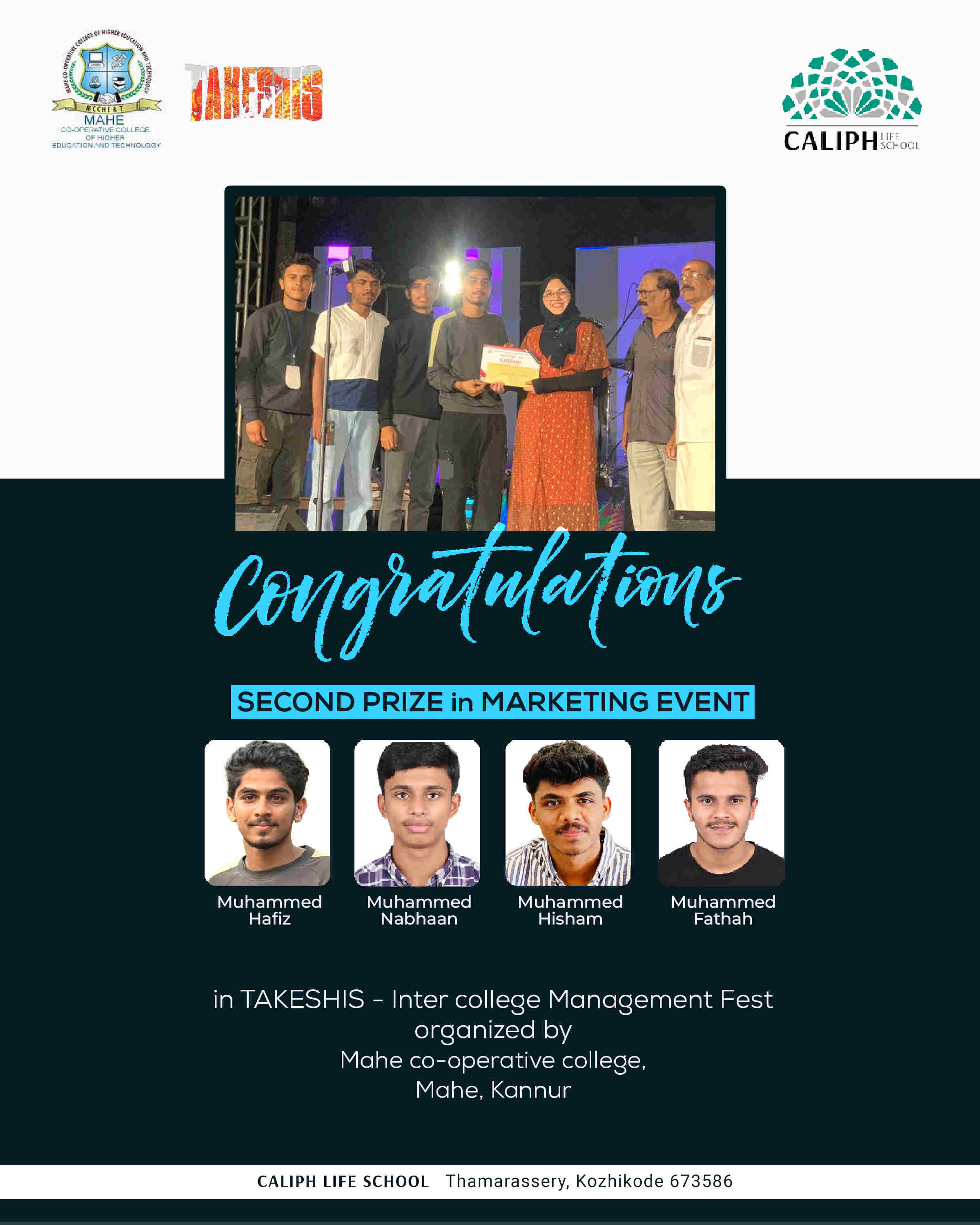 SECOND PRIZE IN MARKETING GAME, TAKESHIS MANAGEMENT FEST